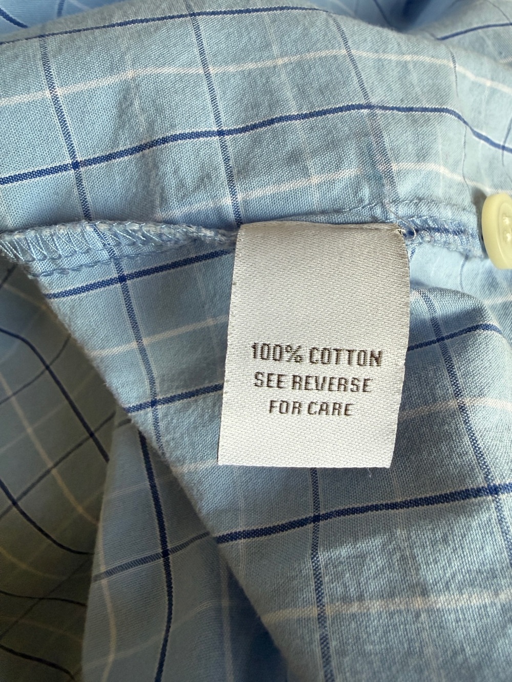 Light Blue Checked Women's Pajama Top with Black Piping - Picture 7 of 10
